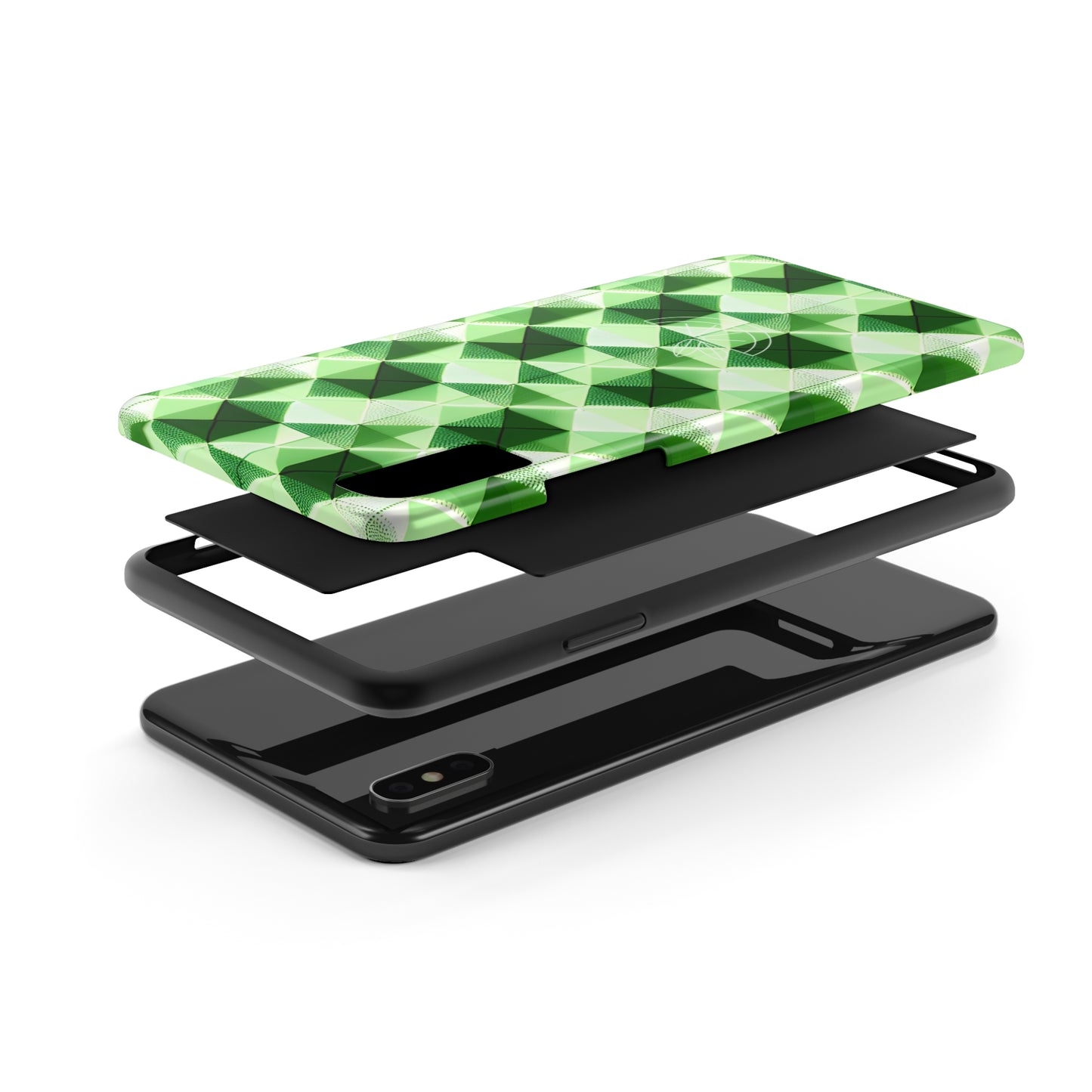 Go Green and White! Geo Print Tough Phone Cases