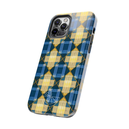 Blue and Gold Tough Phone Cases