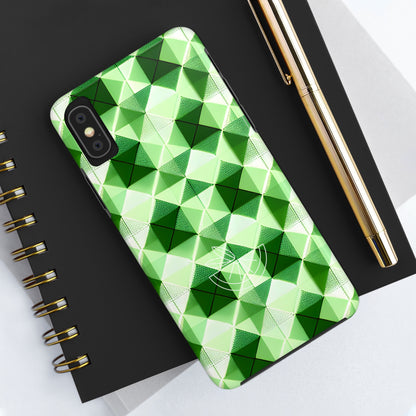 Go Green and White! Geo Print Tough Phone Cases