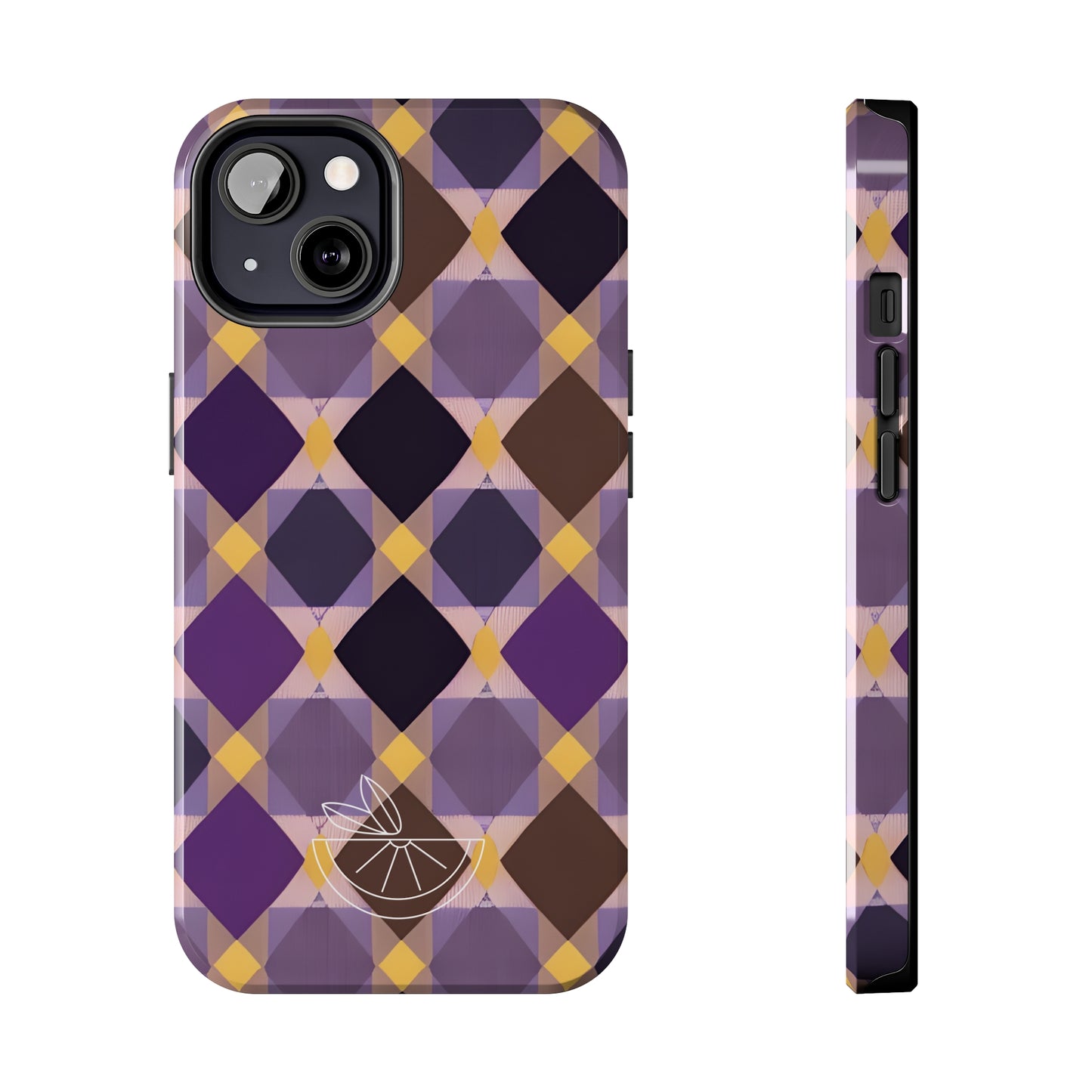 Purple Geo Plaid Tough Phone Cases