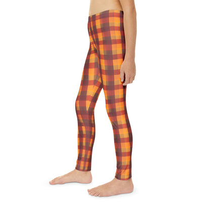 Vintage Fall Plaid Youth Full-Length Leggings (AOP)