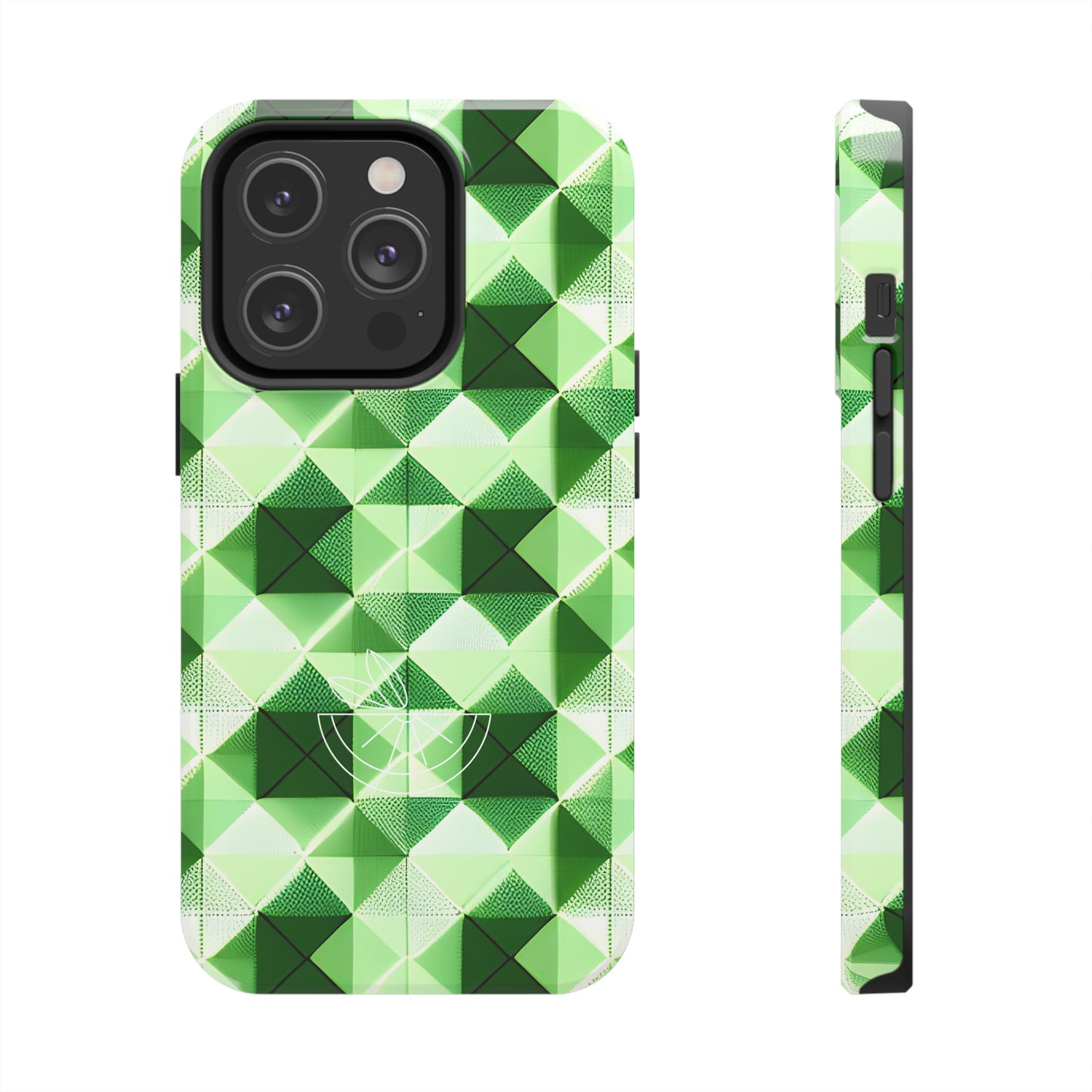 Go Green and White! Geo Print Tough Phone Cases