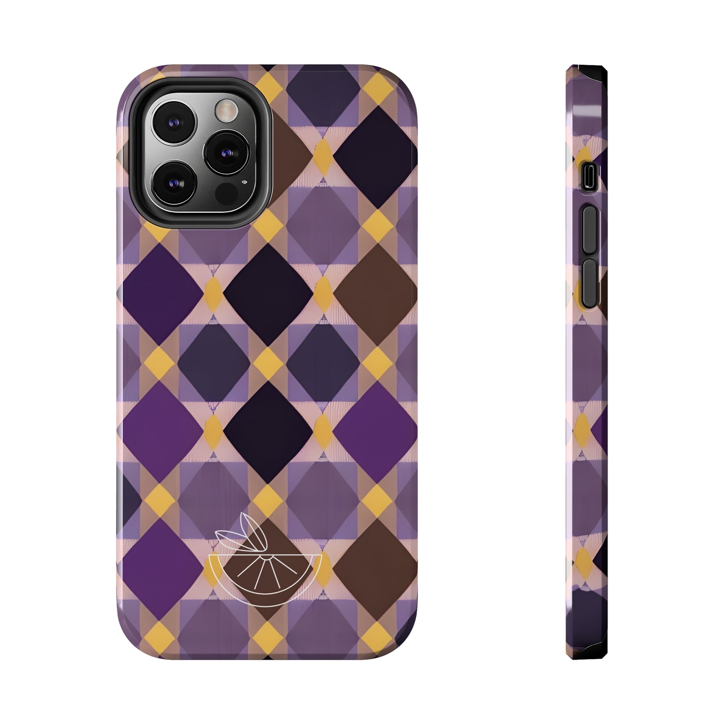 Purple Geo Plaid Tough Phone Cases