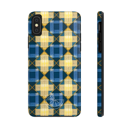 Blue and Gold Tough Phone Cases