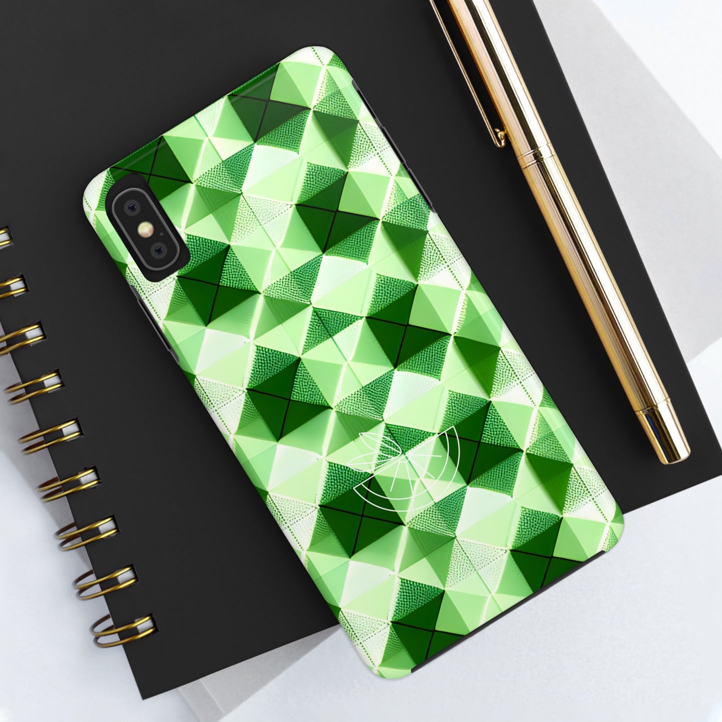 Go Green and White! Geo Print Tough Phone Cases