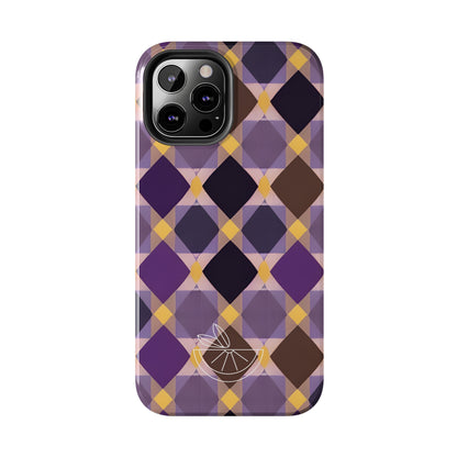 Purple Geo Plaid Tough Phone Cases