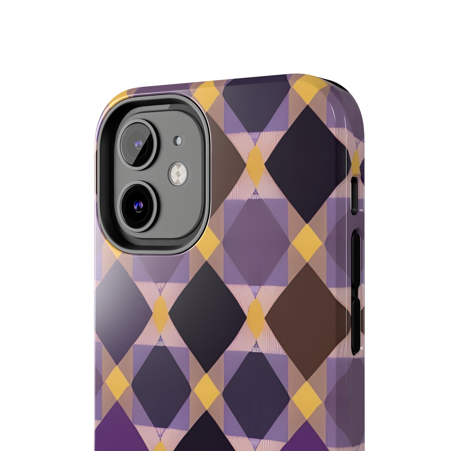 Purple Geo Plaid Tough Phone Cases