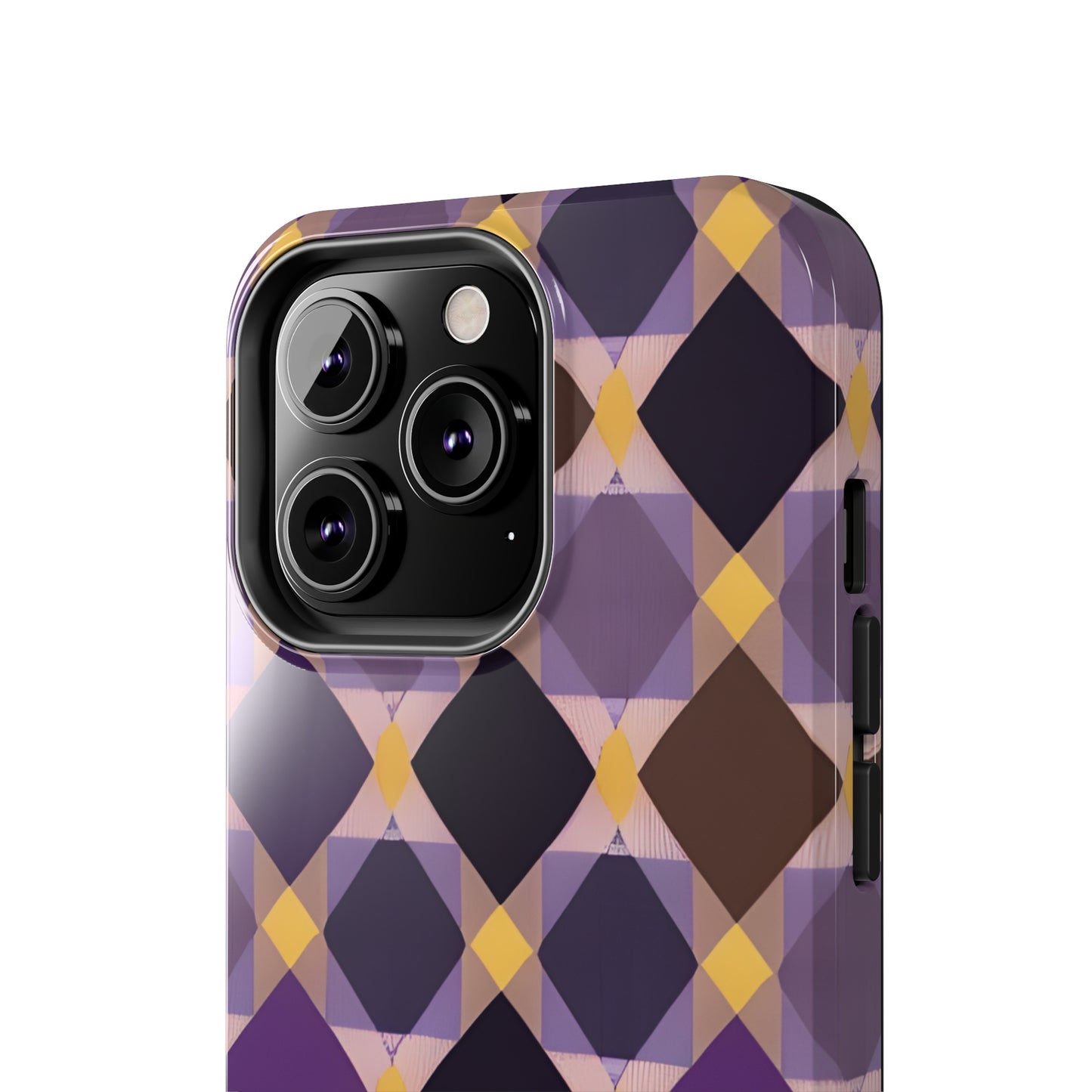 Purple Geo Plaid Tough Phone Cases