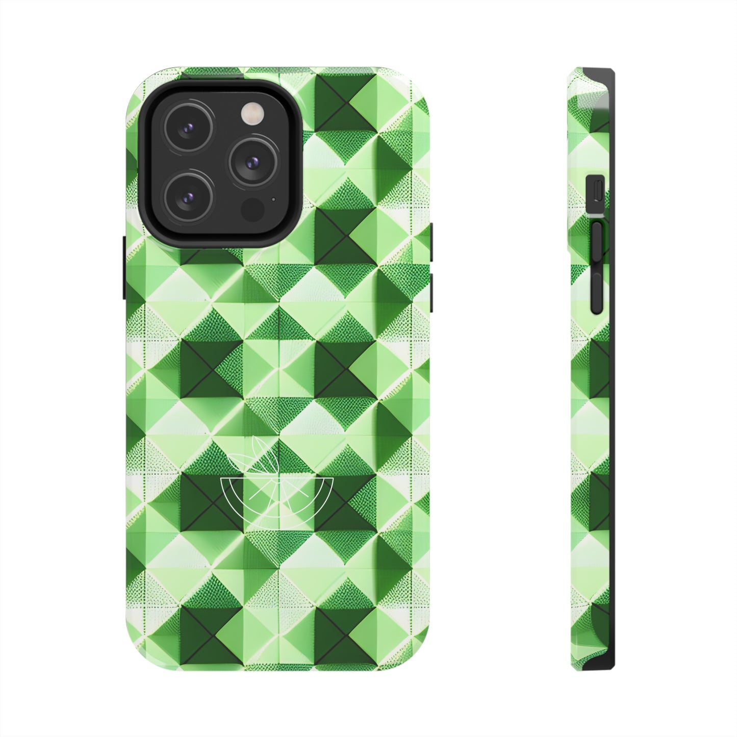 Go Green and White! Geo Print Tough Phone Cases