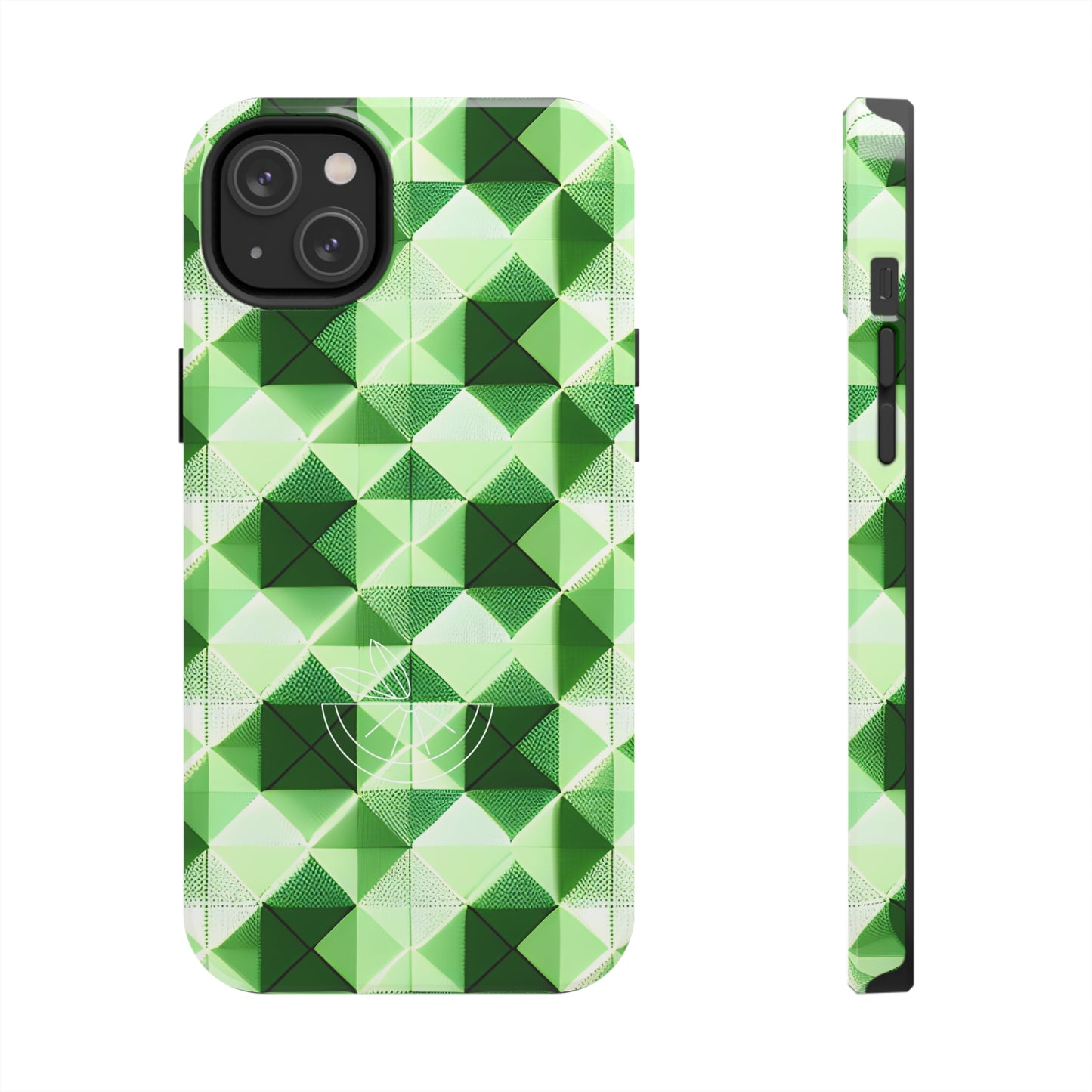 Go Green and White! Geo Print Tough Phone Cases