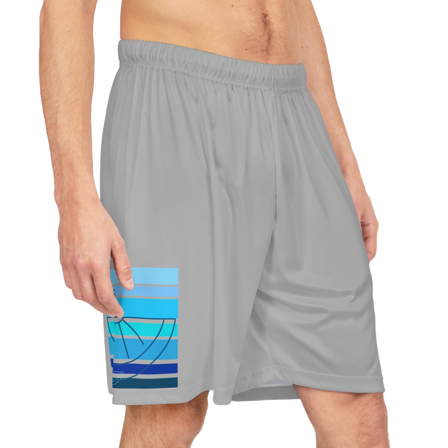 HLC Blue Stripes Basketball Shorts (AOP)