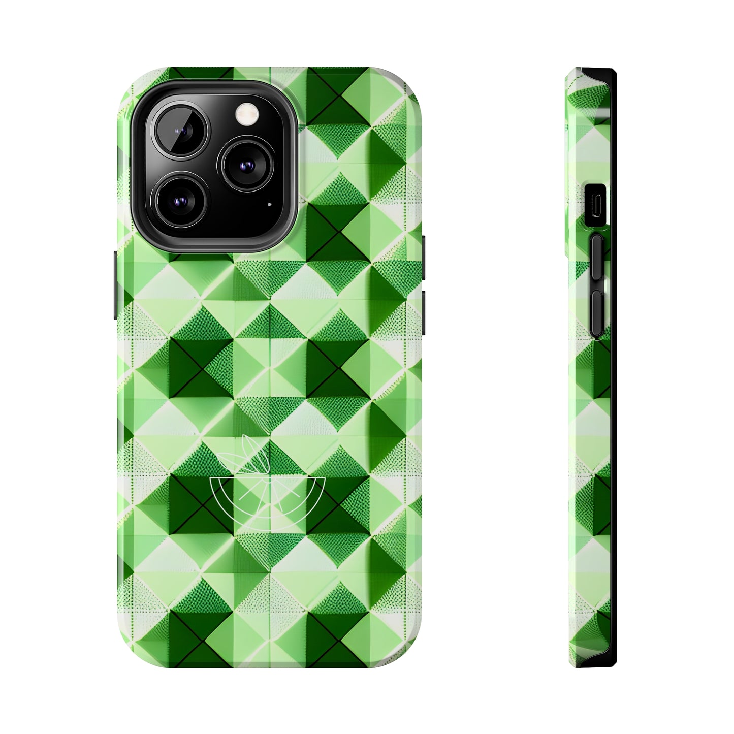 Go Green and White! Geo Print Tough Phone Cases