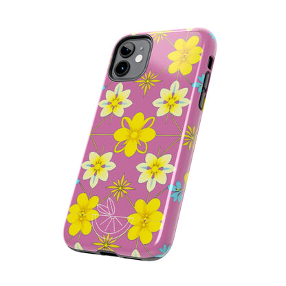 Vintage Yellow Flowers Tough Phone Cases