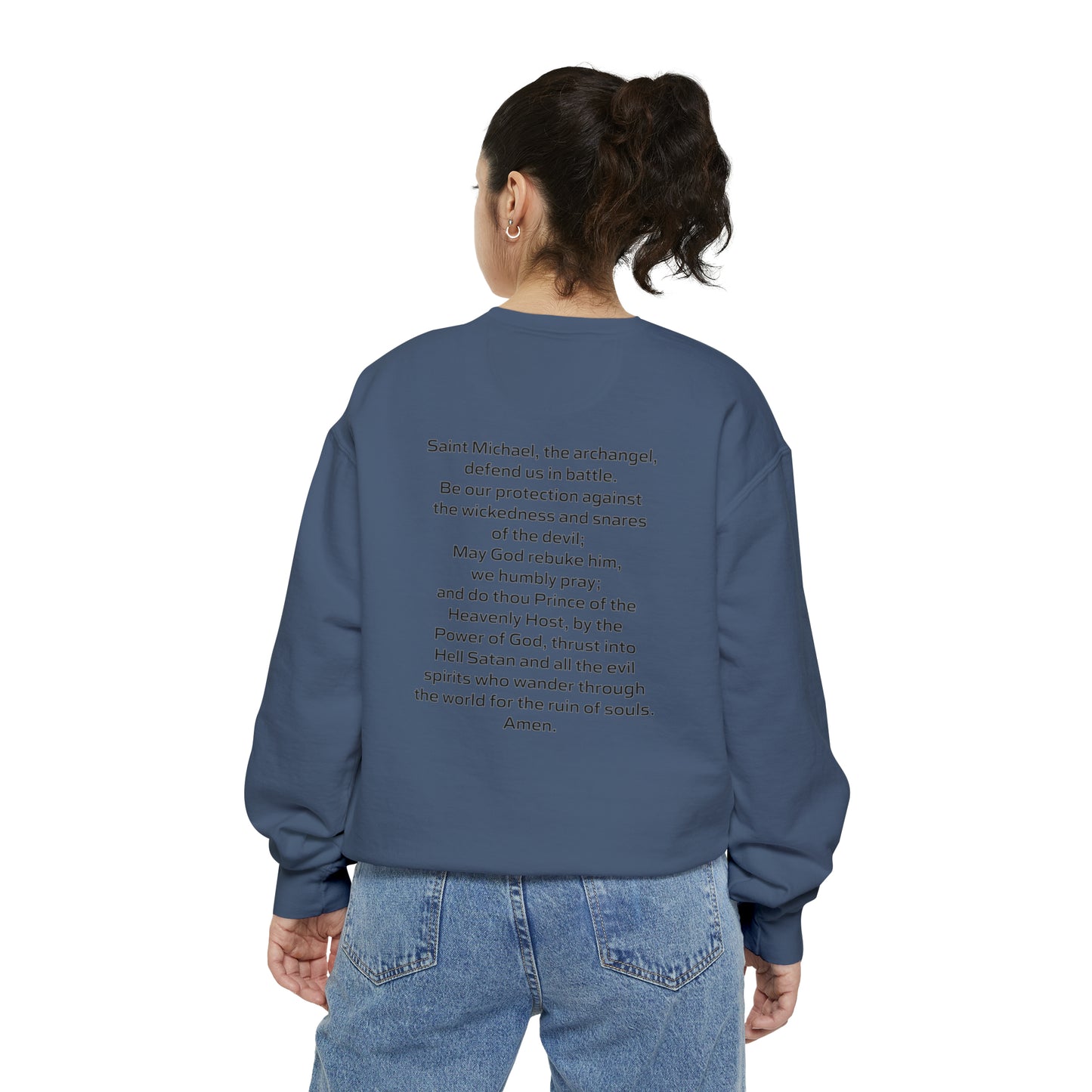 Archangel Saint Michael Unisex Garment-Dyed Sweatshirt