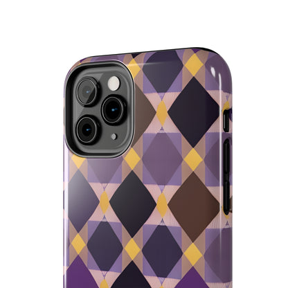 Purple Geo Plaid Tough Phone Cases