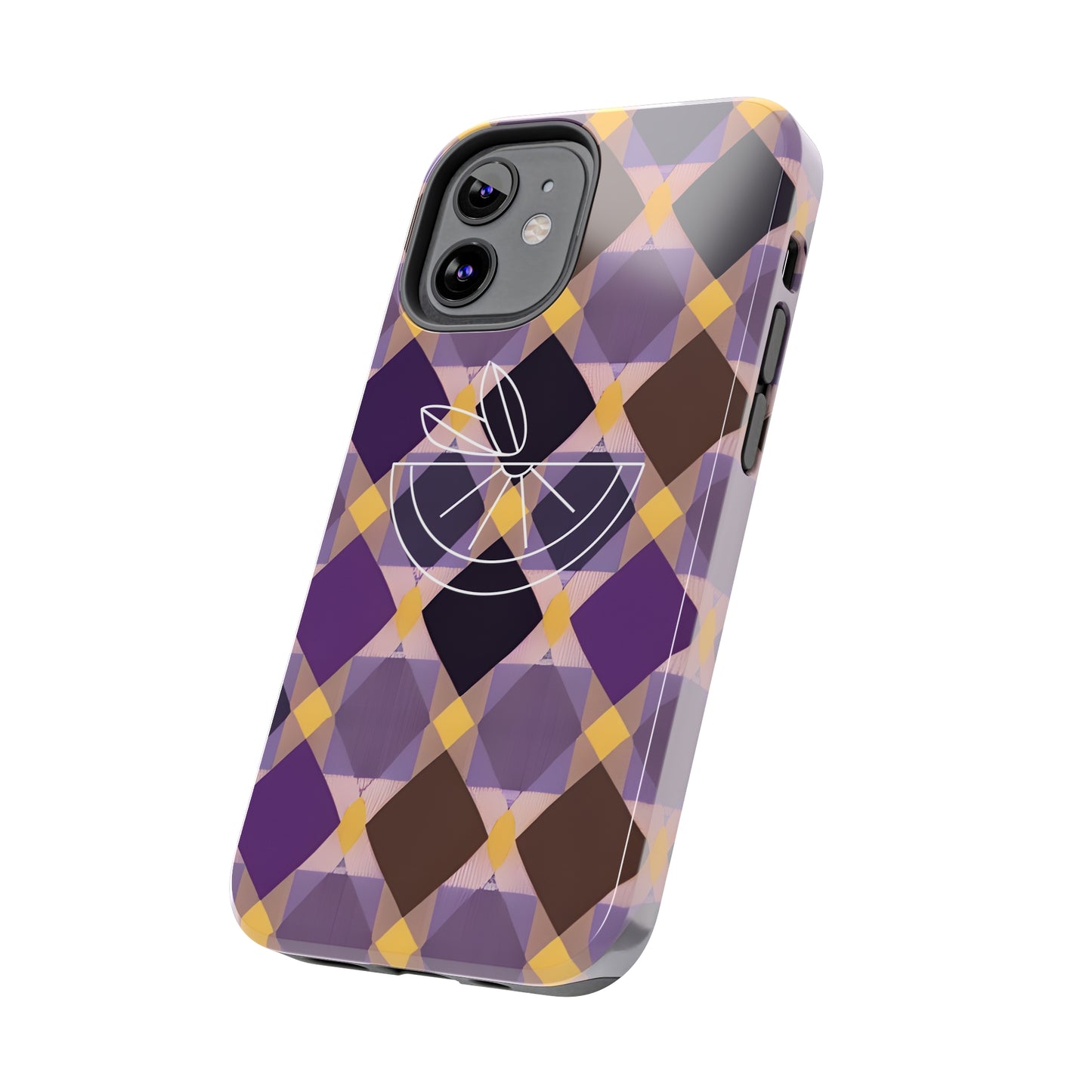 Purple Geo Plaid Tough Phone Cases