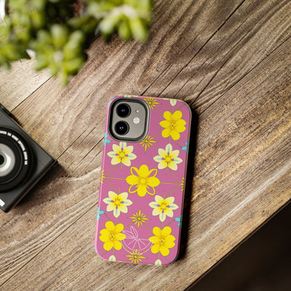 Vintage Yellow Flowers Tough Phone Cases