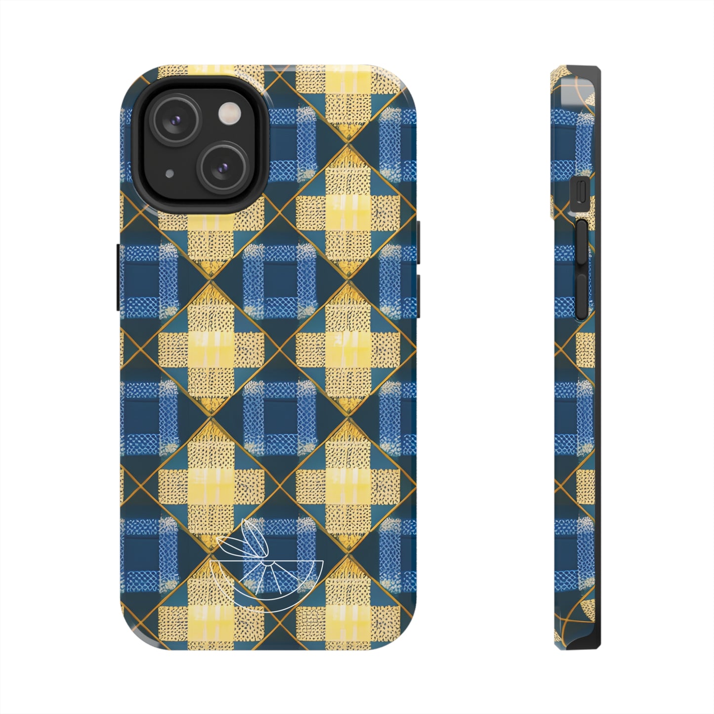 Blue and Gold Tough Phone Cases