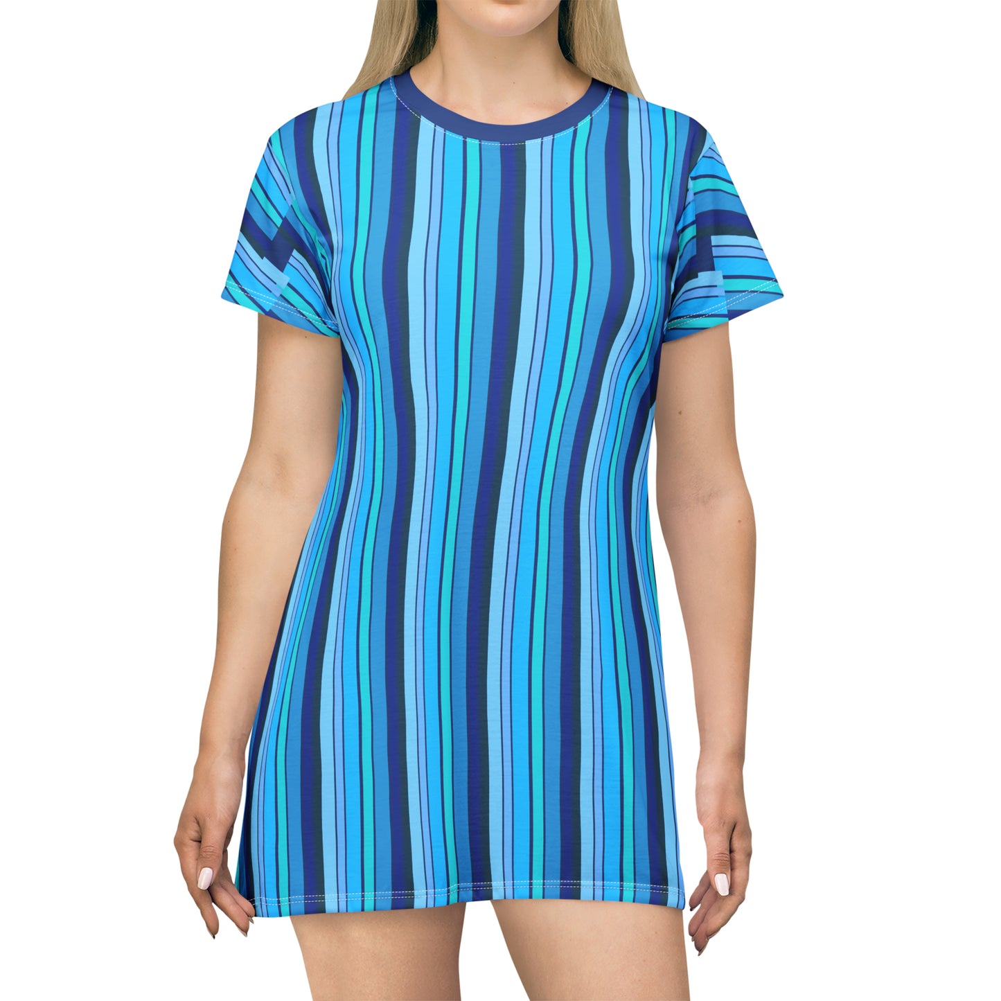 HLC Blue Stripes T-Shirt Dress (AOP)