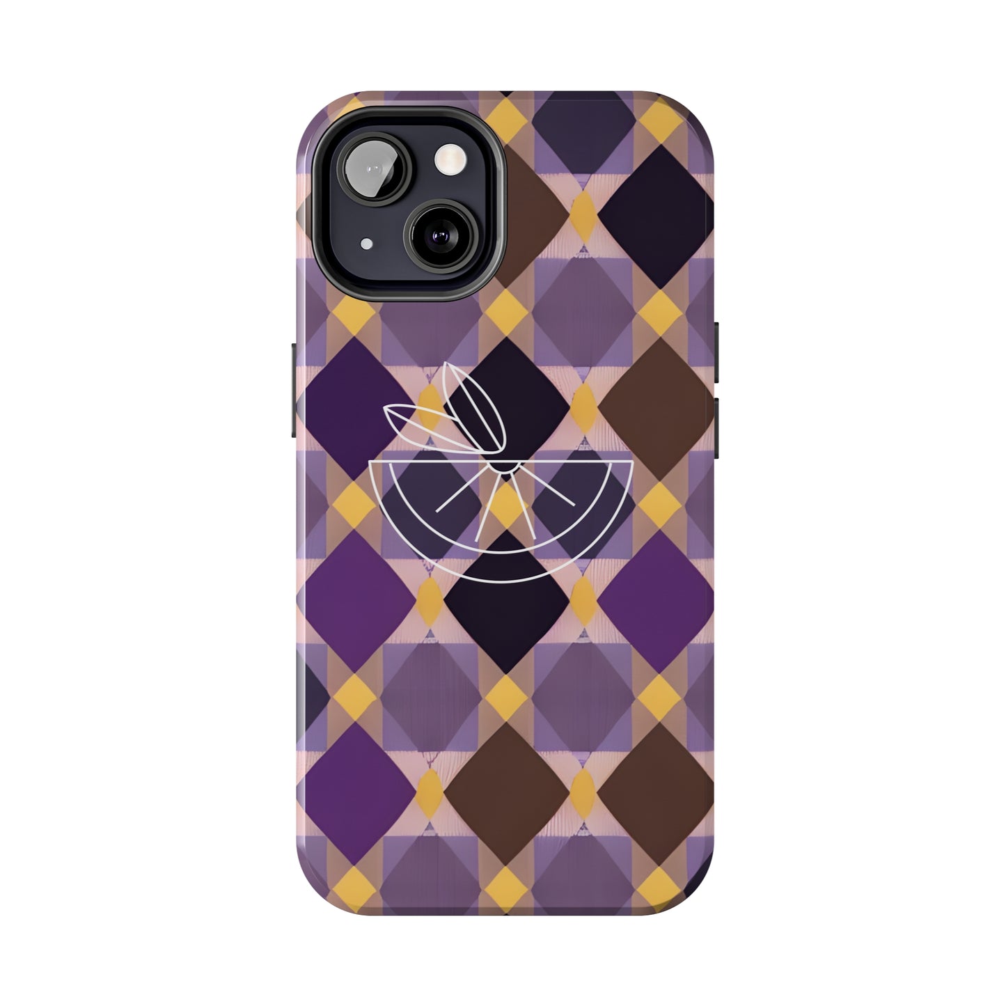 Purple Geo Plaid Tough Phone Cases