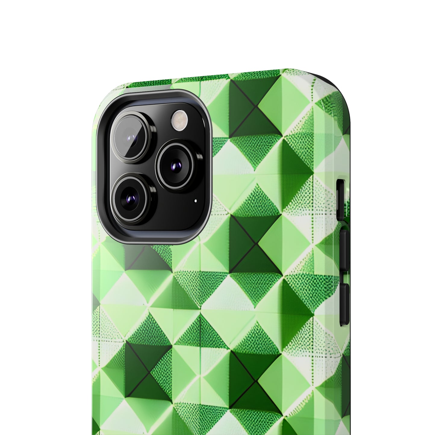 Go Green and White! Geo Print Tough Phone Cases