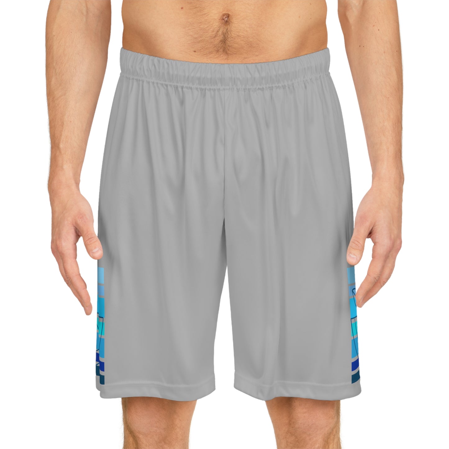 HLC Blue Stripes Basketball Shorts (AOP)