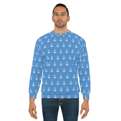 Fresh Coast Collection Anchor Pattern Unisex Sweatshirt (AOP)