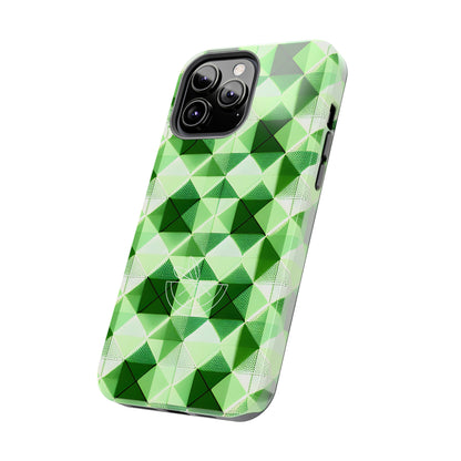 Go Green and White! Geo Print Tough Phone Cases