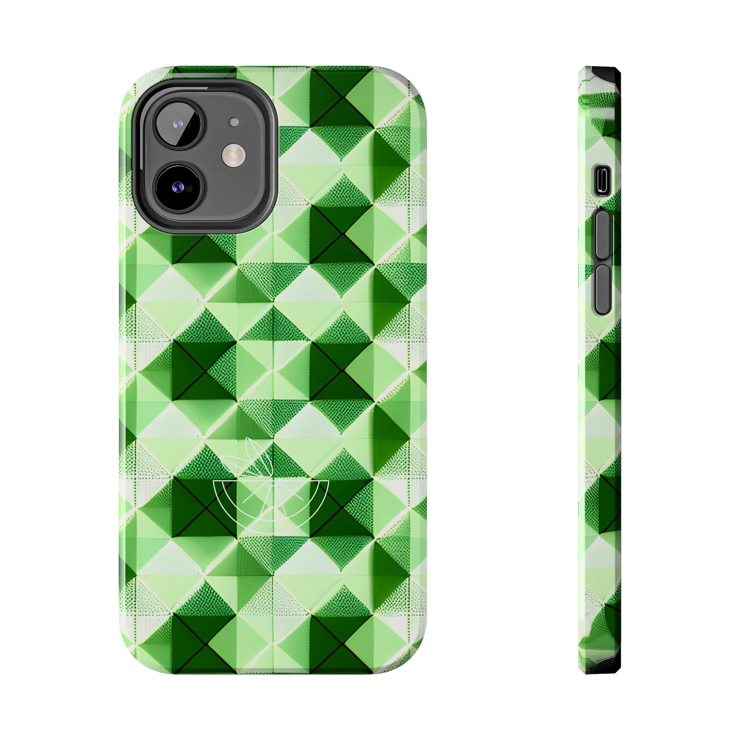 Go Green and White! Geo Print Tough Phone Cases