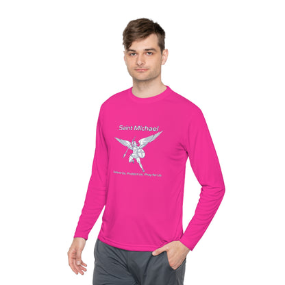 Archangel Saint Michael w/ prayer Unisex Lightweight Long Sleeve Tee