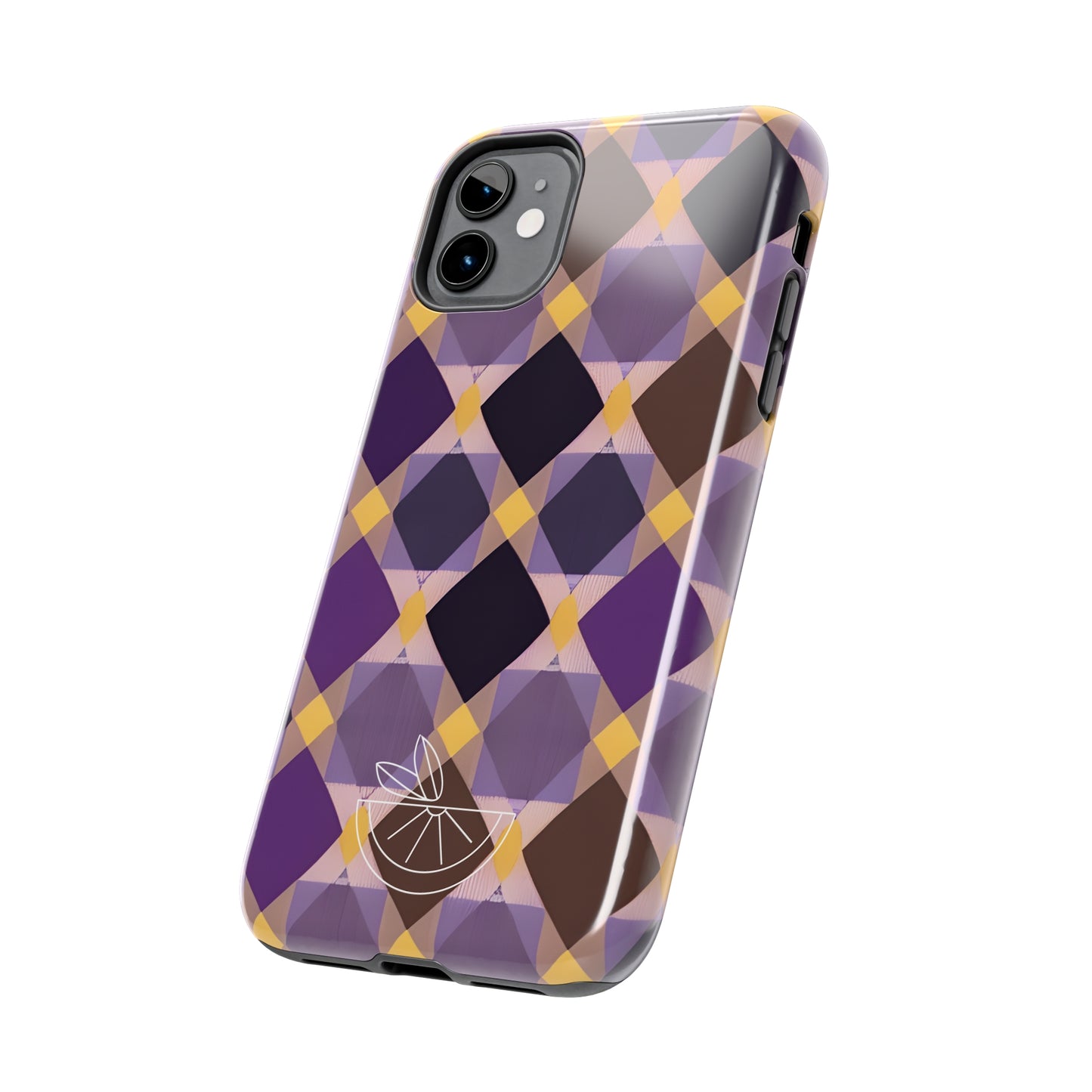 Purple Geo Plaid Tough Phone Cases