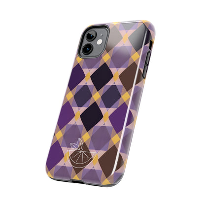 Purple Geo Plaid Tough Phone Cases