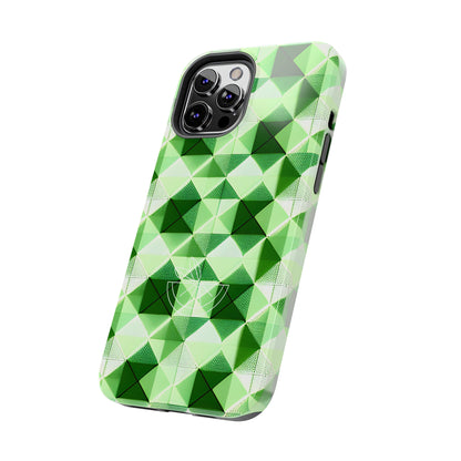 Go Green and White! Geo Print Tough Phone Cases