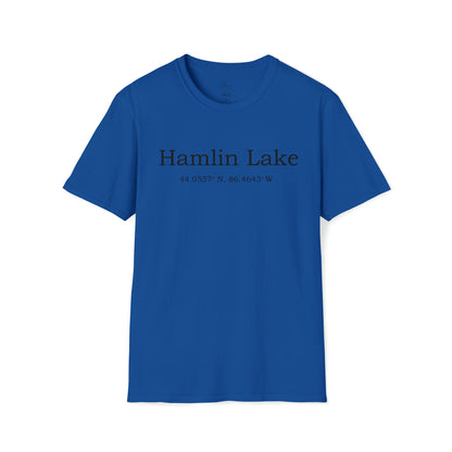 FCF Co. Hamlin Lake Coordinates Fishing Club Unisex Softstyle T-Shirt