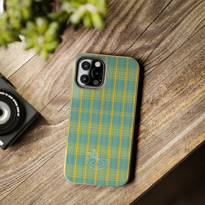 Green Blue Yellow Plaid Design Tough Phone Cases