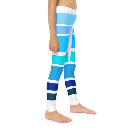 HLC Blue Stripes Youth Full-Length Leggings (AOP)