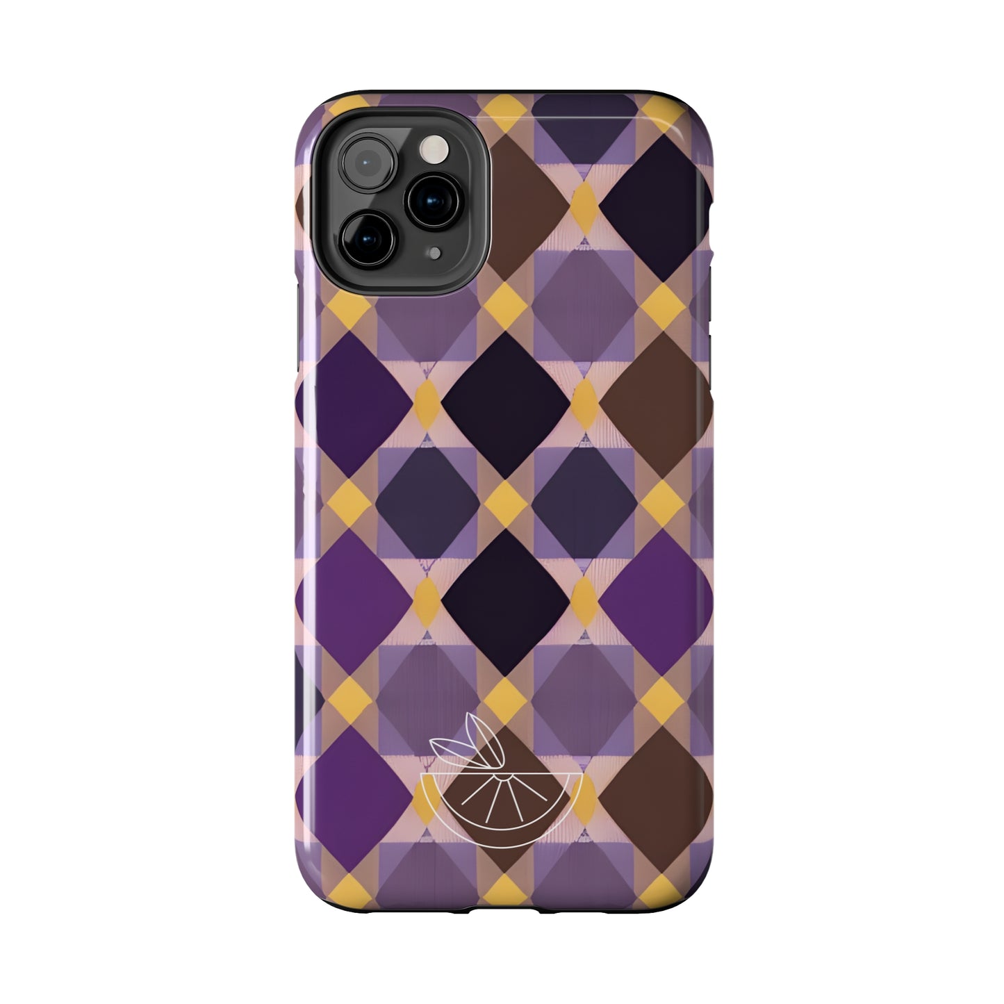 Purple Geo Plaid Tough Phone Cases