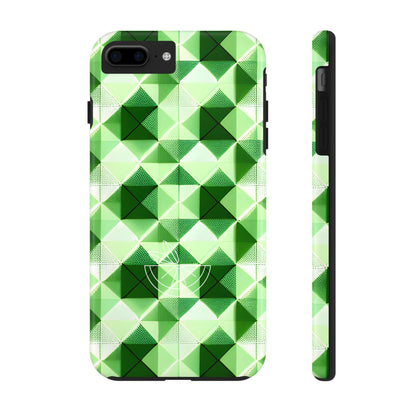 Go Green and White! Geo Print Tough Phone Cases