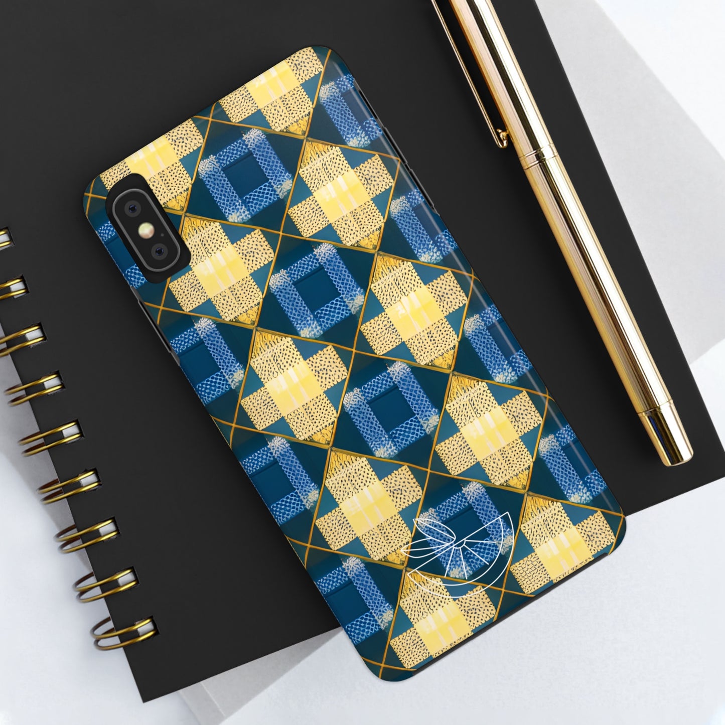 Blue and Gold Tough Phone Cases