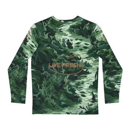 FCF Co Fisherman Camo Men's Long Sleeve Shirt (AOP)