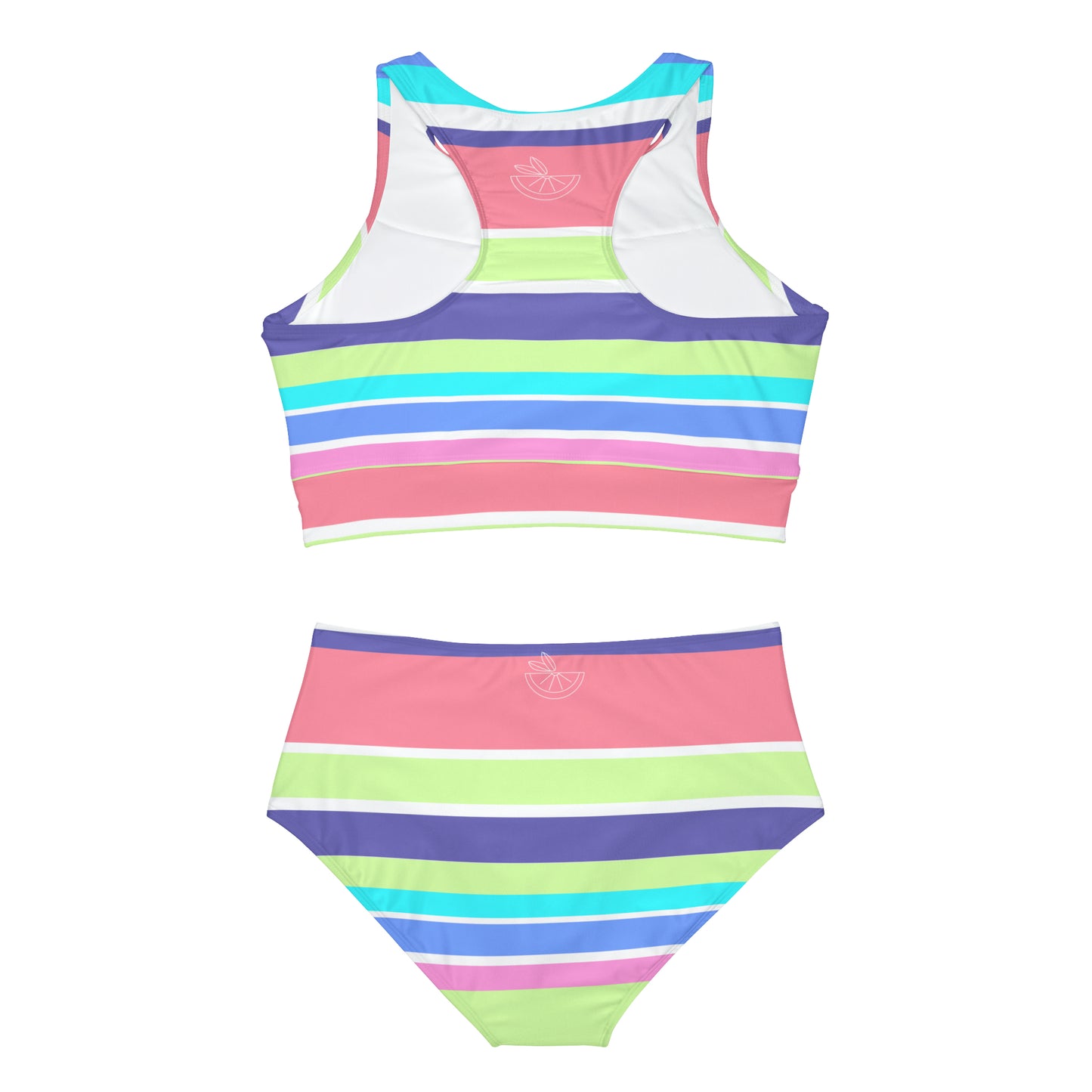 HLC Beachy Stripes Sporty Bikini Set (AOP)