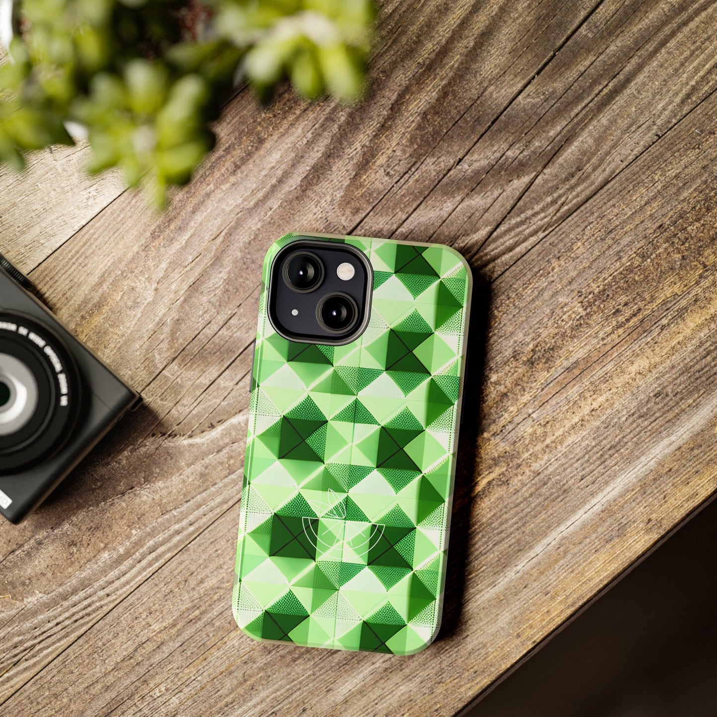 Go Green and White! Geo Print Tough Phone Cases