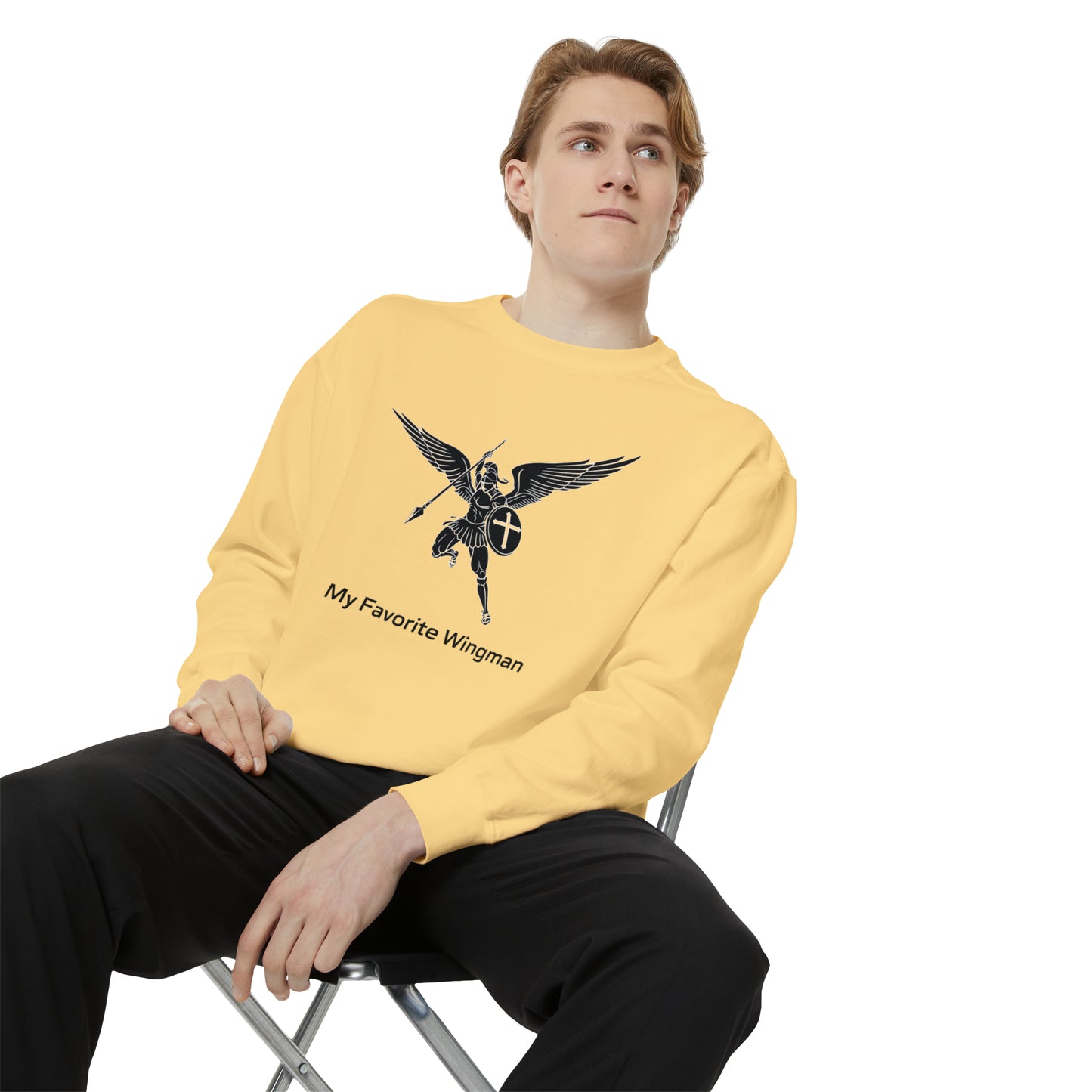 Archangel Saint Michael Unisex Garment-Dyed Sweatshirt