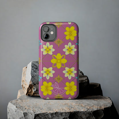 Vintage Yellow Flowers Tough Phone Cases