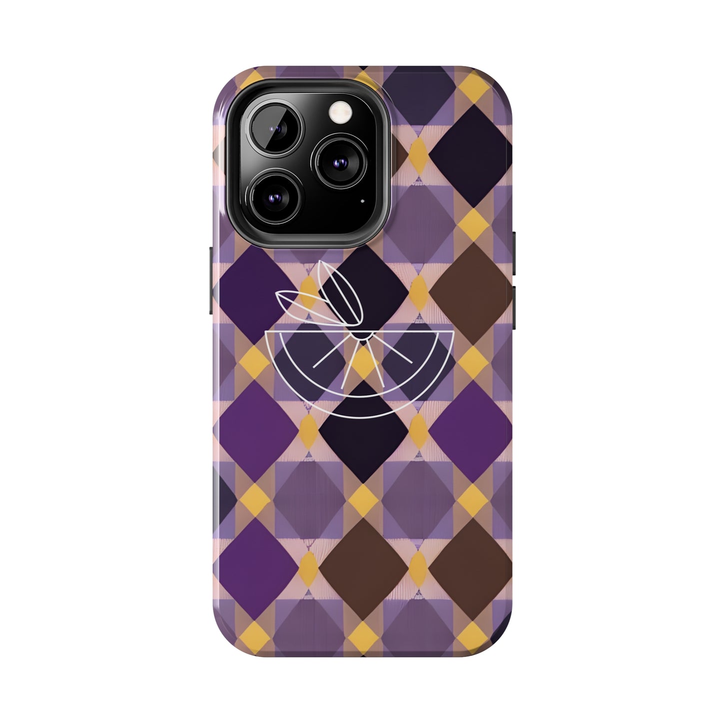 Purple Geo Plaid Tough Phone Cases