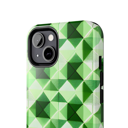 Go Green and White! Geo Print Tough Phone Cases