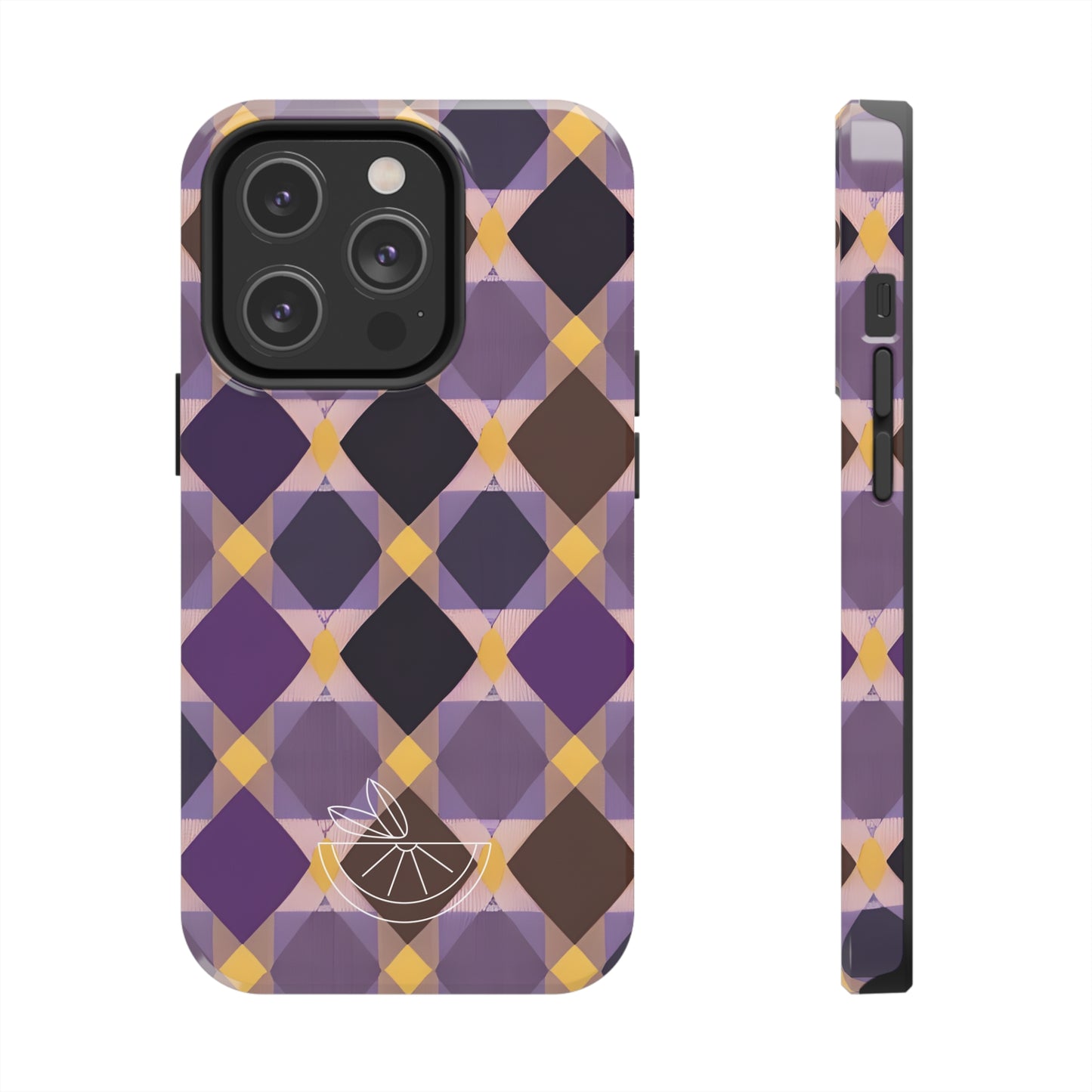 Purple Geo Plaid Tough Phone Cases