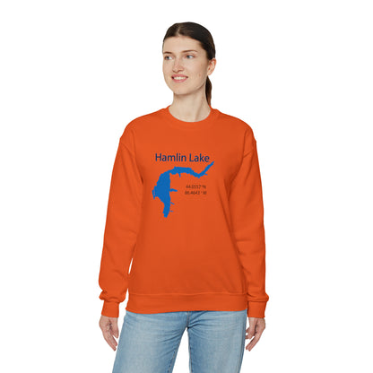 HLC Hamlin Lake Map Unisex Heavy Blend™ Crewneck Sweatshirt