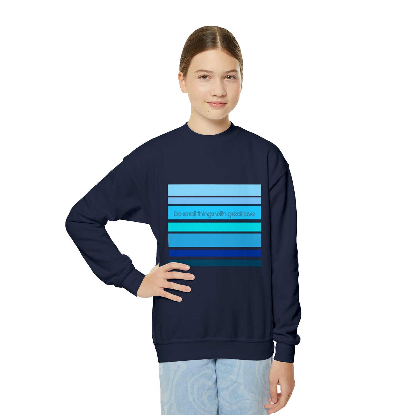 HLC Blue Stripes Youth Crewneck Sweatshirt