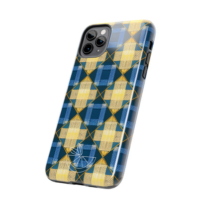 Blue and Gold Tough Phone Cases